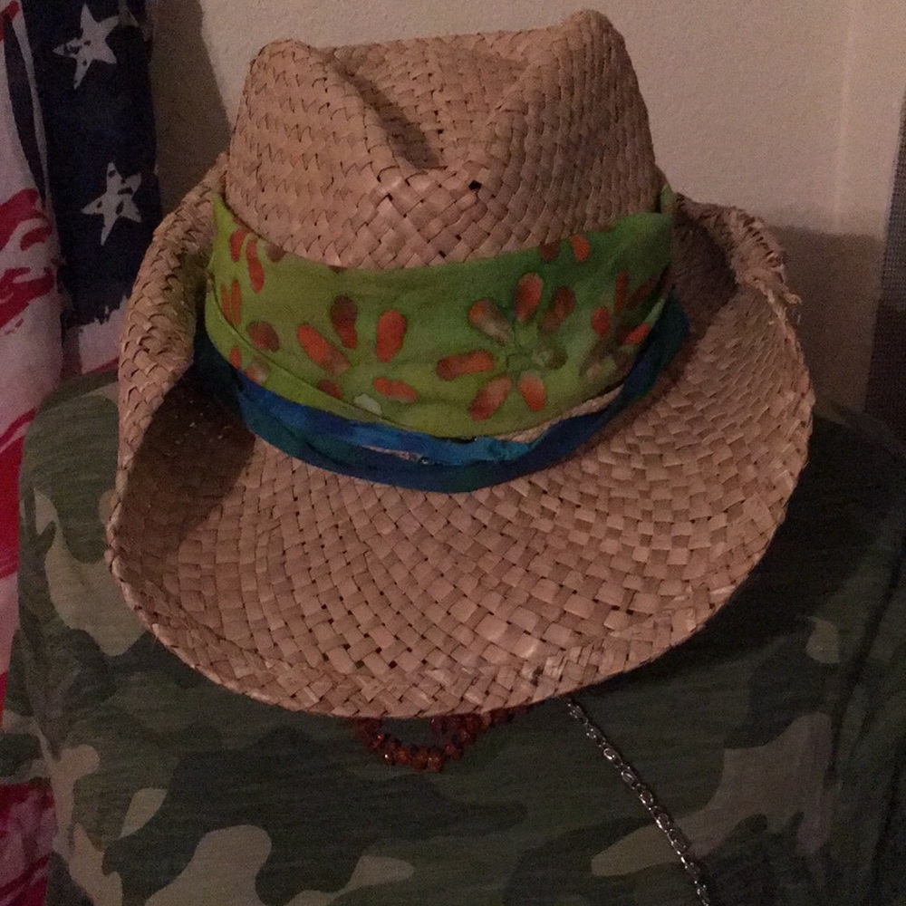 Bohemian Vintage Cowgirl Hat W/ a Wild Boho Rag